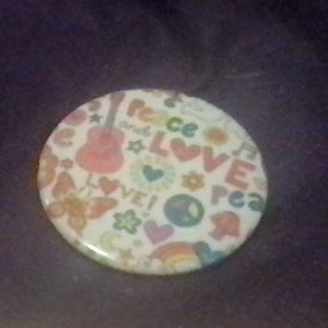 Peace and Love button pin
